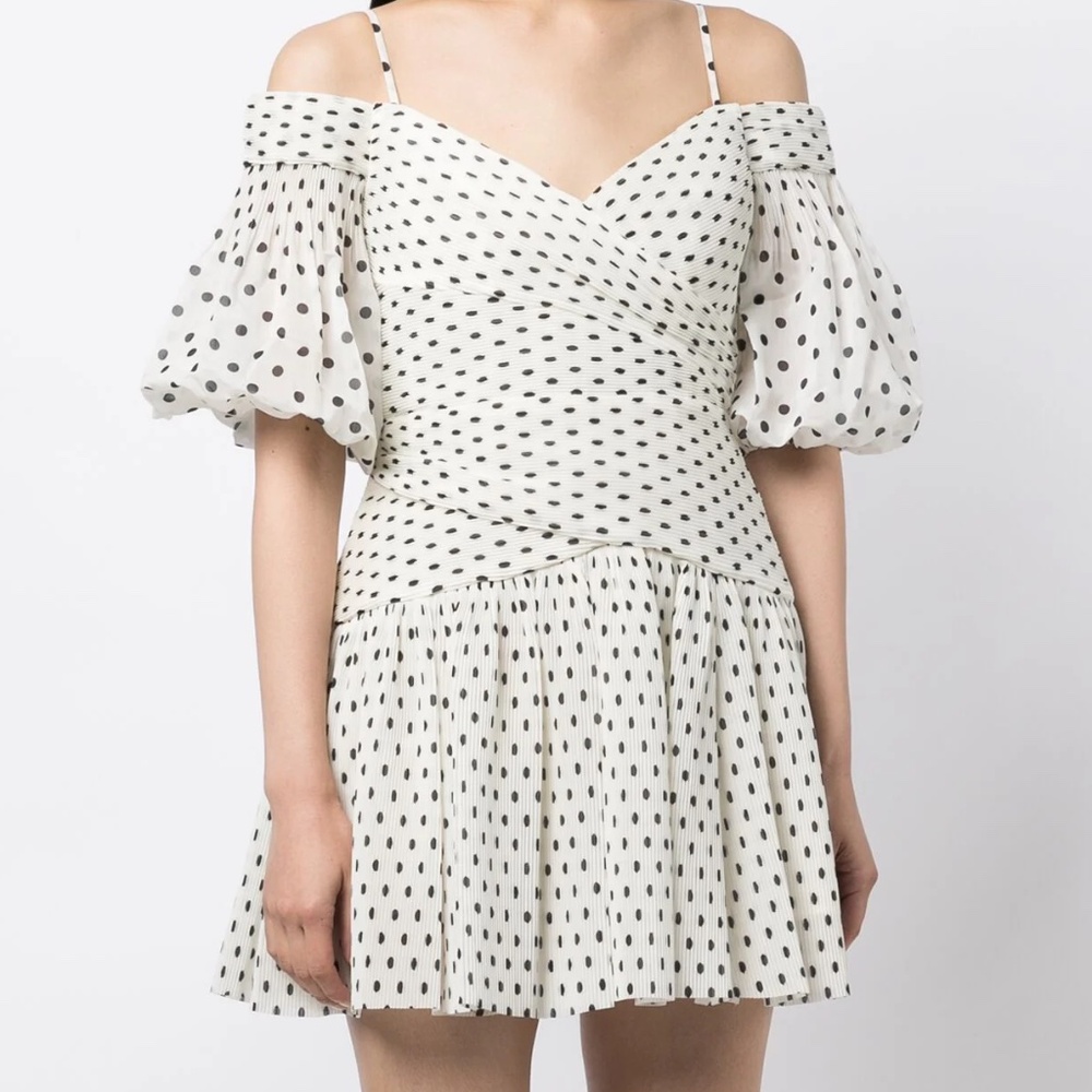 Zimmermann Off-The-Shoulder Polka-Dot Mini Dress - White